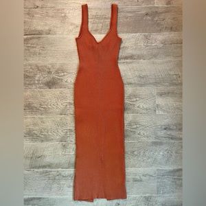 Ribbed Knit Sleeveless Bodycon Midi Dress